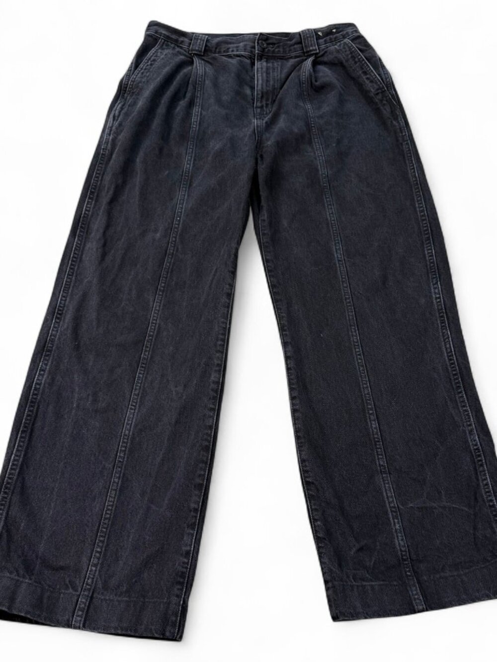 Madewell The Perfect Vintage Wide-Leg Trouser Jeans Seam Edition Womens 29 Black